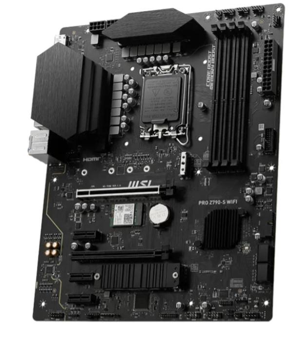 MSI PRO Z790-S WIFI (Intel Z790) [S1700, 4xDDR5 do 6600MHz, (HDMI 1.4, DP 1.4) (2xM.2, 1xPCIe 5.0 x16, 1xPCIe 4.0 x16 (x4), 3xPCIe 3.0 x1), WiFi 6E, BT 5.3, ATX]