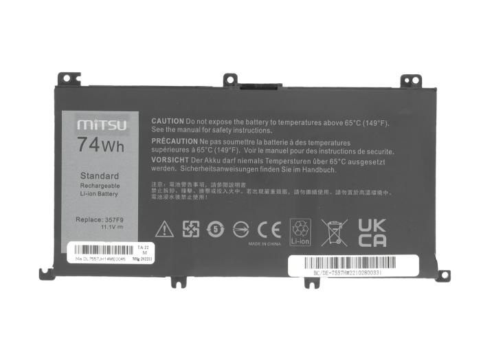 Mitsu bateria Dell Inspiron 15 7557, 7559 10.8V/11.4V, 6600mAh (74Wh) 6 ogniw [BC/DE-7557H]
