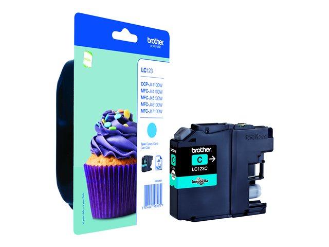 LC123C - cyan, oryginalny wkład z atramentem Brother, 600 stron (Brother DCP-J132W, J152W, J552DW, J752DW, J4110DW, MFC-J470DW, J4410DW, J4510DW, J4610DW, J4710DW, J6520DW, J6920DW)