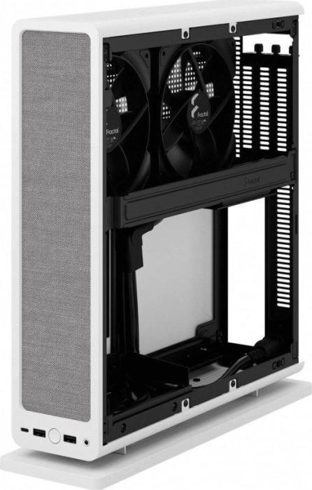 Fractal Design Ridge White PCIE 4.0 mITX (metal) (1x USB-C) (2x USB 3.0) [FD-C-RID1N-12]