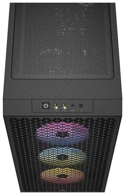 Corsair 3000D RGB Tempered Glass Mid Tower Black (szkło hartowane) (2x USB 3.0) (2x2.5, 2x3.5) [CC-9011255-WW]
