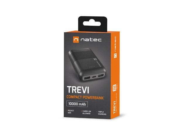 Power Bank Natec Trevi Compact 10000mAh 2xUSB-A, 1xUSB-C (czarny) [NPB-1941]