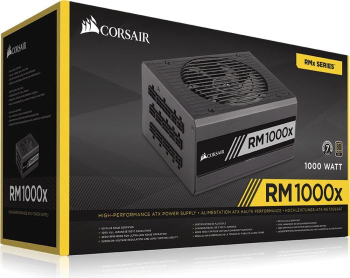 Corsair RM1000x (1000W) (1x135mm) Modularny 80+Gold (CPU 3x4+4) (PCI-E 6x6+2) (8xMolex, 14xSATA) [CP-9020201-EU]