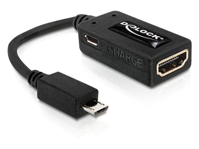 Delock Adapter MHL (M) / HDMI (F) + USB micro (BF) (15cm) [65314]