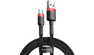 Baseus kabel szybkiego ładowania i transmisji (Fast Charge) USB-C (M) / USB-A (M) (3.0 m) (czarno-czerwony) [CATKLF-U91]