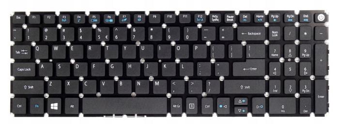 Klawiatura do notebooka Acer Aspire E5-522 E5-523 E5-573 E5-574 E5-575 E5-722 E5-752 E5-772 F5-571 F5-572 F5-573 F5-771 V3-574 V3-575 VN7-572 A315 A515 czarna [Tec0007]