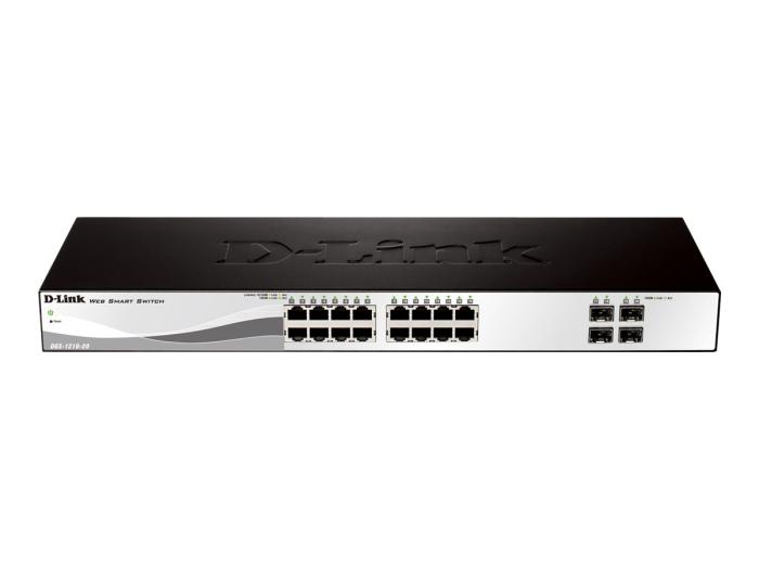 D-Link 20-Port Layer2 Smart Managed Gigabit Switch dlink green 3.0 16x 10/100/1000Mbit/s TP RJ-45 Port4x TP Combo Port/SFP Slot (switch zarządzalny) [DGS-1210-20/E]
