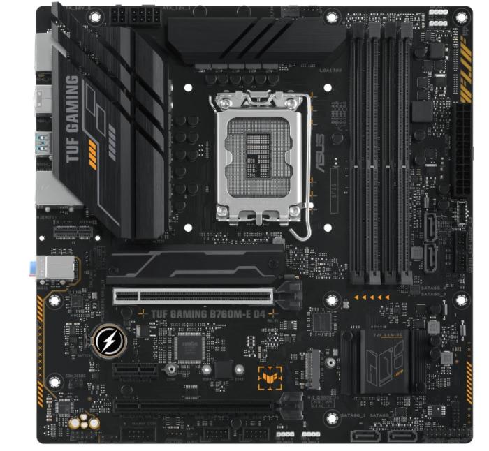 Asus TUF GAMING B760M-E D4 (Intel B760) [S1700, 4xDDR4 do 5333MHz, (HDMI 2.1, DP 1.4) (3xM.2, 1xPCIe 4.0 x16, 1xPCIe 4.0 x16 (x4), 1xPCIe 4.0 x1), micro ATX]