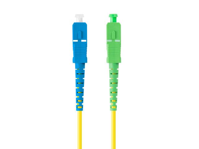 Lanberg patchcord światłowód SM SC/APC-SC/UPC SIMPLEX 3mm LSZH G657A1 żółty (1m) [FO-SASU-SS21-0010-YE]