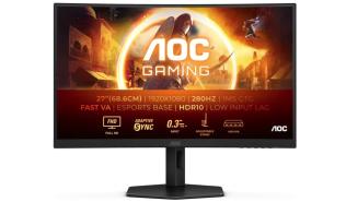 (27) AOC C27G4ZXU (VA LED, 1920x1080, 300, 1ms, 124% sRGB, 280Hz) (2xHDMI 2.0, DP 1.4, USB 3.2, Audio) pivot, głośniki, czarny