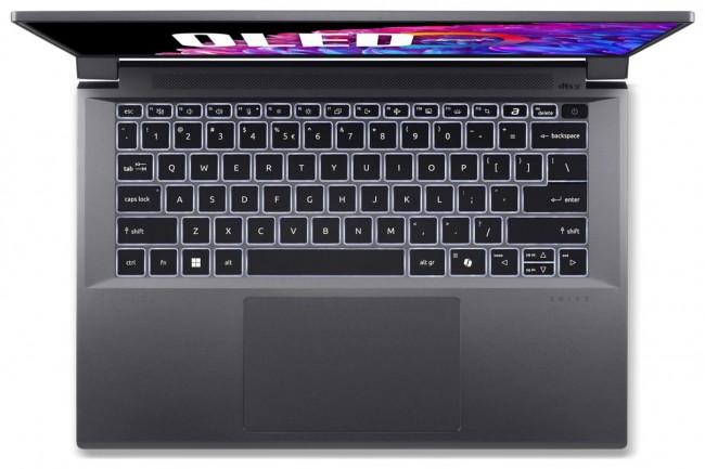 Acer Swift X SFX14-72G [NX.KR6EP.005] 14-Core Intel Ultra 5 125H/14.5 2880x1800 błyszcząca OLED 120Hz/32GB LPDDR5x/512GB/RTX3050 6GB/pk białe/1.5kg/Win11Home (szary)
