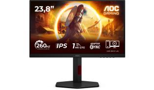 (24) 23.8 AOC 24G4ZR (IPS, 1920x1080, 300, 0.3ms, 111.7% sRGB, HDR10, 240Hz) (2xHDMI 2.0,1xDP 1.4), czarny