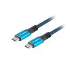 Lanberg Kabel USB-C USB4/Thunerbolt 3 100W 8K@30Hz 5K@60Hz (0.5 m) (czarno-niebieski) [CA-CMCM-45CU-0005-BK]
