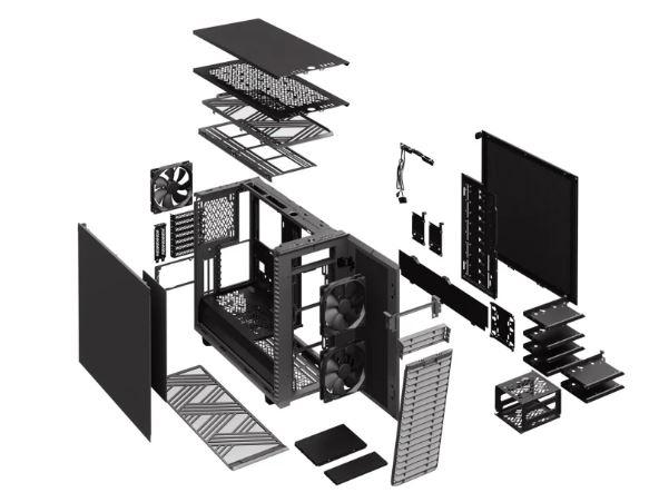 Fractal Design Define 7 Gray Solid ATX (szkło hartowane) (1x USB-C 3.2 Gen1, 2x USB 3.2 Gen1, 2x USB 2.0) (2x2.5, 6x3.5/2.5) [FD-C-DEF7A-07]