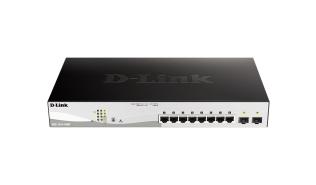 D-Link 10-Port Layer2 PoE+ Smart Managed Gigabit Switch 8 x 10/100/1000Mbps TP RJ-45 PoE Port Port 1-8 802.3at Power-over-Eth (switch zarządzalny) [DGS-1210-10MP/E]