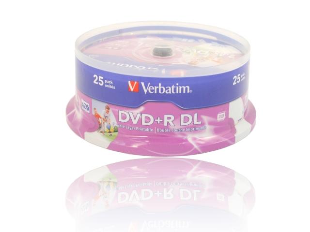 DVD+R Verbatim Dual Layer 8.5GB x8 Cake*25 Printable [43667]