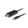 Lanberg Kabel USB-C 3.2 Gen2 (M) / HDMI 2.0 (M) 3980x2160 60Hz, 1920x1080 144Hz (czarny) (1.8 m) [CA-CMHD-10CU-0018-BK]