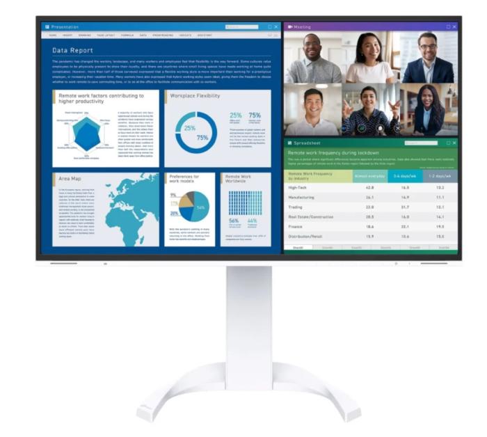 27’’ Eizo FlexScan EV2740X-WT (IPS LED, 3840x2160, 350, 5ms, 60Hz) (2xHDMI 2.0, DP 1.2, USB-C 3.0 alt DP, 2xUSB 3.0, RJ-45, Audio) vesa, pivot, głośniki (2x2W), biały