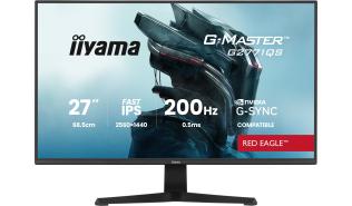 (27) Iiyama G-Master Red Eagle G2771QS-B1 (IPS, 2560x1440, 350, 0.5ms, HDR10, 200Hz) (2 xHDMI 2.0 / 1 x DP 1.4) głośniki (2x2W)