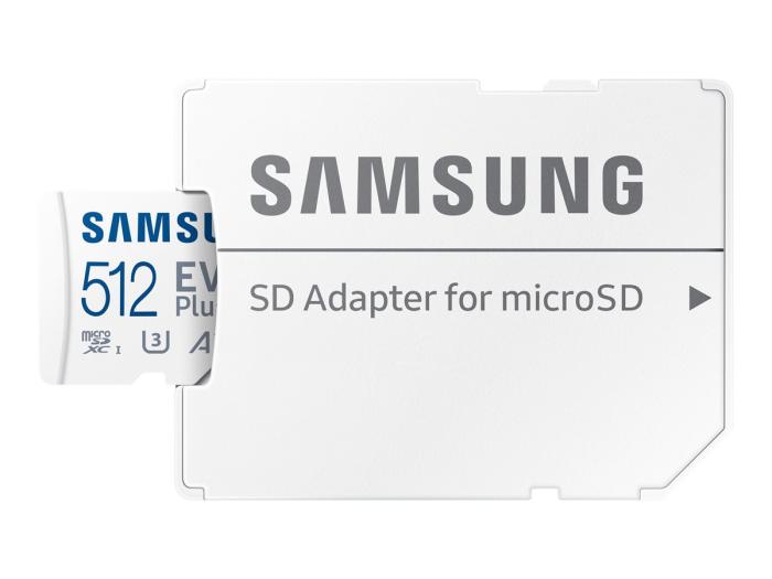 Secure Digital 512GB Samsung Micro SDXC EVO Plus Class 10 UHS-I U3 A2 V30 + adapter (130/100MB/s) [MB-MC512KA/EU]