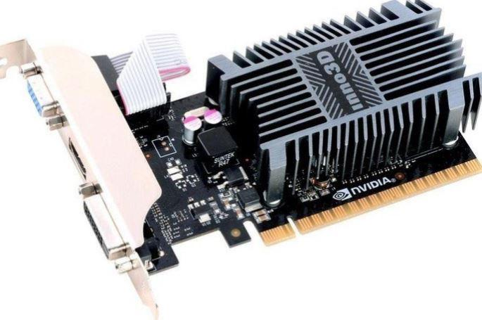 GeForce PCI-E GT710 Inno3D 2GB DDR3 BOX [N710-1SDV-E3BX] (VGA, DVI, HDMI) (64-bit)