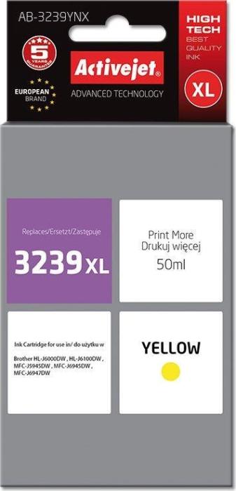 AB-3239YNX - yellow, wkład z atramentem ActiveJet, 50 ml, zamiennik  LC3239XL (MFC-J5945DW, J6945DW, J6947DW, HL-J6000DW, J6100DW)