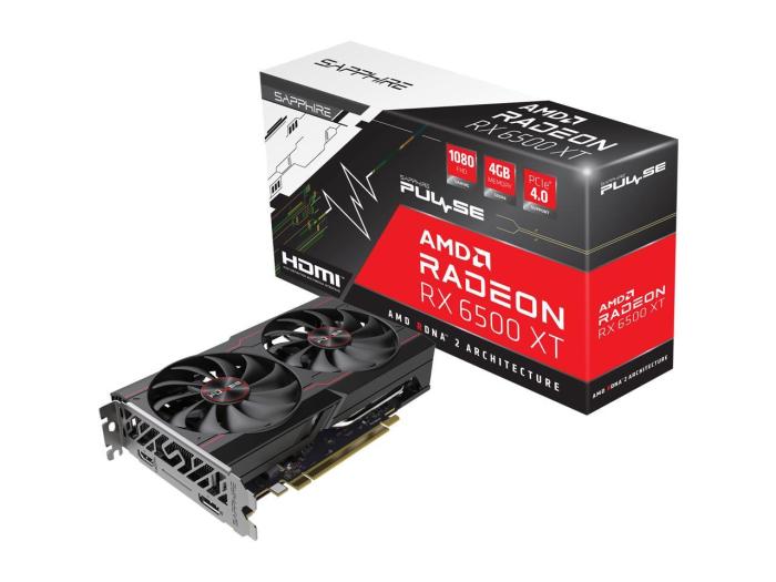 Radeon RX 6500XT Sapphire 4GB GDDR6 Pulse BOX [11314-01-20G] (1xHDMI 2.1, 1xDP 1.4a) (64-bit, PCI-E 4.0)