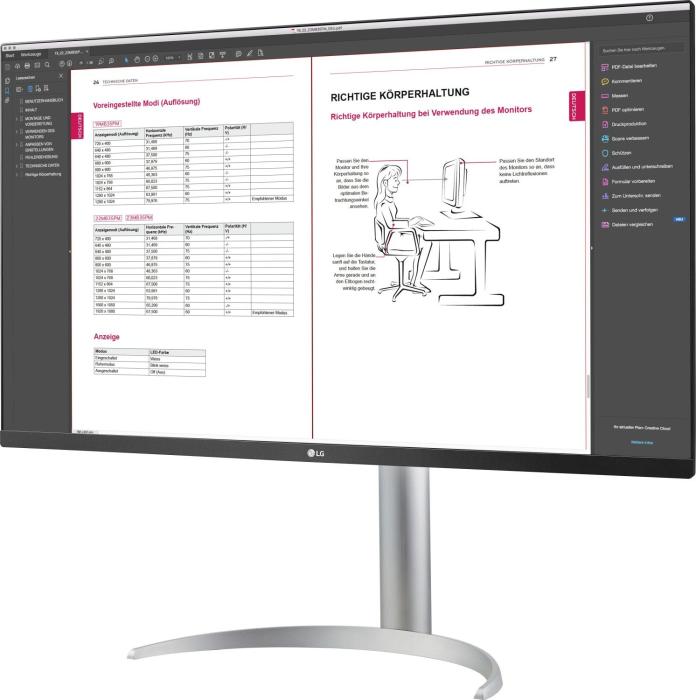 32’’ LG 32UP55NP-W (VA LED, 3840x2160, 350, 4ms, 60Hz) (2xHDMI, DP,2xUSB 3.0, USB-C 3.0 alt DP) głośniki, pivot, biały