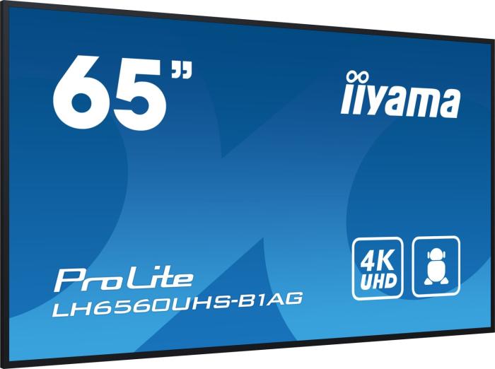 65’’ Iiyama LH6560UHS-B1AG (VA 4K, 3840x2160, 500, 6.5ms, 60Hz) (3xHDMI, 2xRS-232, LAN, IR, USB-2.0, Audio) vesa, czarny