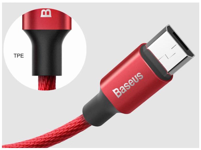 Baseus kabel ładowania i transmisji USB micro (M) / USB 2.0 (M) (1.5 m) (czerwony) [CAMYW-B09]