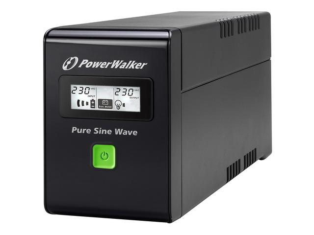 UPS POWERWALKER LINE-INTERACTIVE 600VA 2X SCHUKO 230V, PURE SINE WAVE, RJ11/45 IN/OUT, USB, LCD [VI 600 SW]