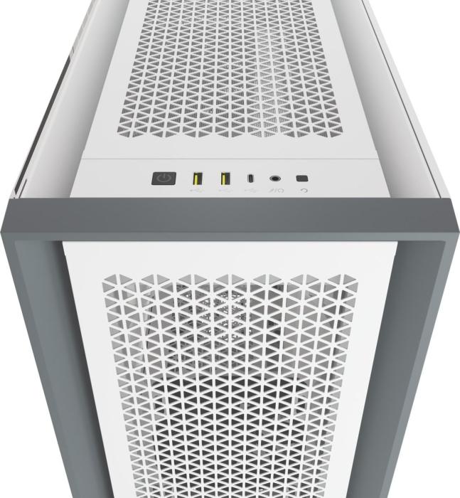 Corsair 5000D AIRFLOW Tempered Glass White [CC-9011211-WW] (szkło hartowane) (4x2.5, 2x3.5/2.5) (2x USB Gen1, 1x USB-C 3.2 Gen1)