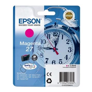 C13T27034012 (T2703) - magenta, oryginalny wkład z atramentem Epson, 3.6ml, 300 stron (Epson WorkForce WF-3620DWF, WF-3640DTWF, WF-7110DTW, WF-7610DWF, WF-7620DTWF, WF-7210DT)