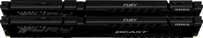 DDR5 64GB (4x16GB) 5200 MHz Kingston Fury Beast Black XMP CL40 1.25V [KF552C40BBK4-64]