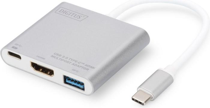 Digitus adapter USB-C Type-C / HDMI 4K 30Hz, USB-C PD, USB 3.0 (20cm) [DA-70838-1]