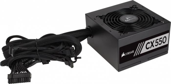 Corsair (550W) CX550 (1x120mm) 80+Bronze (CPU 1x4+4) (PCI-E 2x6) (4xMolex, 5xSATA) [CP-9020121-EU]