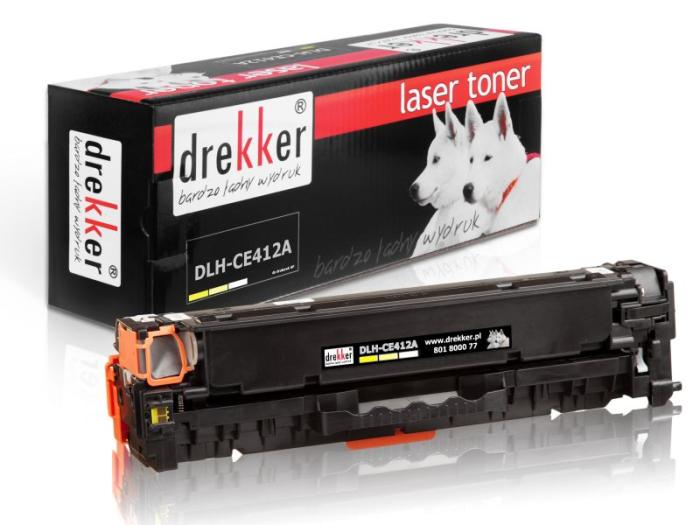 DLH-CE412A (305A) - yellow, toner Drekker, 2600 stron (zamiennik CE412A) (HP LaserJet Pro 300 Color M351a, MFP M375nw,HP LaserJet Pro 400 Color M451dn, M451dw, M451nw, MFP M475dn, MFP M475dw)