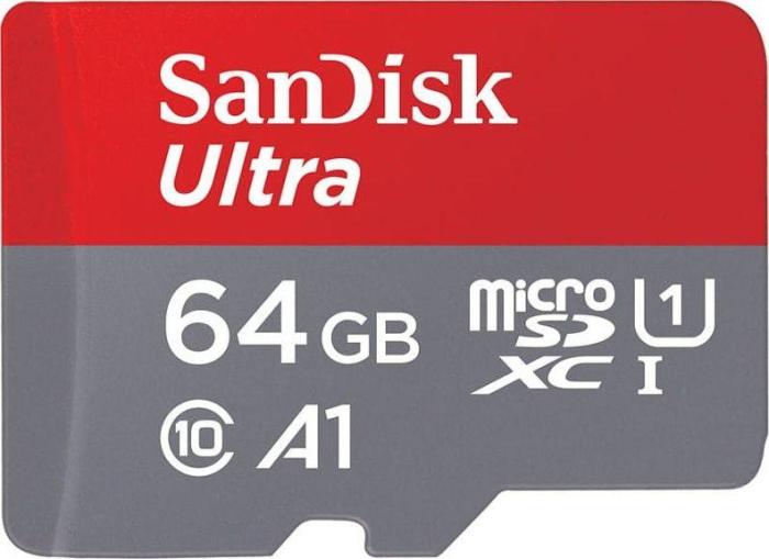 Secure Digital 64GB Sandisk Micro SDXC Ultra UHS-I Class 10 A1 Android + adapter (120MB/s) [SDSQUA4-064G-GN6MA]