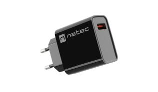 Ładowarka sieciowa Natec Ribera Quick Charge 3.0 1xUSB-A (5V-12V/3A/18W) (czarny) [NUC-2058]