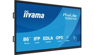 (86) 85.6 Iiyama ProLite TE8615A-B2AG (IPS, 3840x2160, 550, 8ms, 60Hz) (2xHDMI 2.0, 1xDP 1.2, 2 x USB-A 3.2 Gen1 5Gb, 1 x USB-A 2.0, 2 x USB-B 2.0 , 2xUSB-C 2.0 z DP, audio, 2xRJ45, 1xRS-232, 1xmicroSD) głośniki, czarny