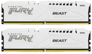 DDR5 64GB (2x32GB) 6000 MHz Kingston Fury Beast White XMP CL40 1.35V [KF560C40BWK2-64]
