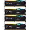 DDR5 128GB (4x32GB) 5200 MHz Kingston Fury Beast Black RGB XMP CL40 1.25V [KF552C40BBAK4-128]