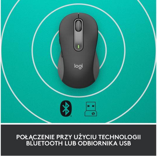 Logitech Signature M650L Wireless/Bluetooth BT 4000dpi (optyczna, 1, 5) (grafitowy) [910-006348]