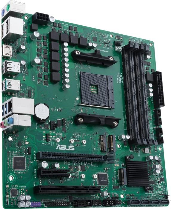 Asus PRO B550M-C/CSM (AMD B550) [AM4, 4xDDR4 do 4600MHz, (HDMI, 2xDP) (1xM.2, 1xPCIe 3.0 x16, 1xPCIe 3.0 x4), micro ATX]