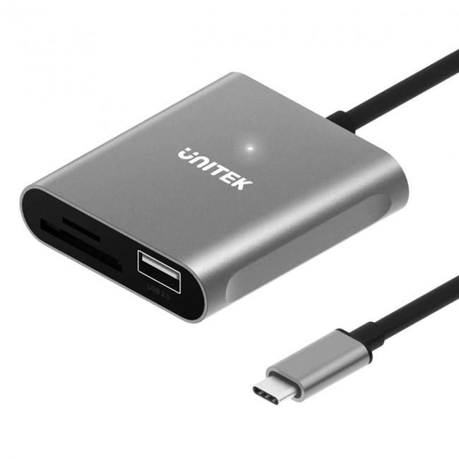 Unitek R1008A USB-C Hub (1xUSB 2.0, czytnik SD, microSD)
