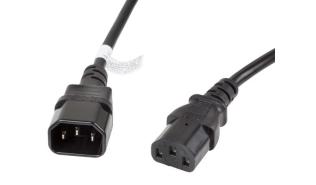 Lanberg Kabel zasilający komputerowy przedłużacz (3.0m) C13-C14 VDE (czarny) [CA-C13E-11CC-0030-BK]