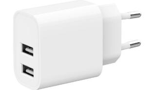 Ładowarka sieciowa Gembird 2xUSB-A 5V 2.4 A (biały) [TA-UC-2A12-01]