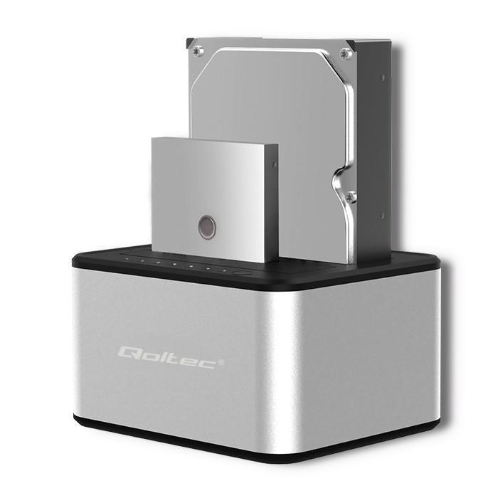 Qoltec Stacja Dokująca do dysków 2x2.5 lub 2x3.5 SATA,  USB 3.0 [50316]