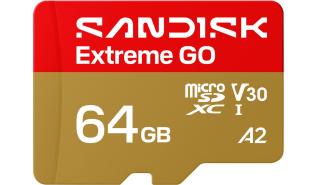 Secure Digital 64GB Sandisk Micro SDXC Extreme Go V30 UHS-I A2 (170/80MB/s) [SDSQXGN-064G-GN6MN]