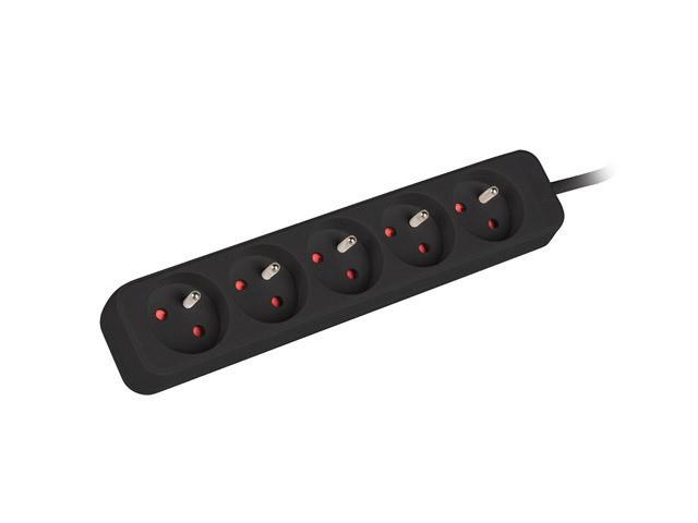 Lanberg PS0 PL (1.5m) czarny (5 gniazd bez wyłącznika) [PS0-05E-0150-BK]